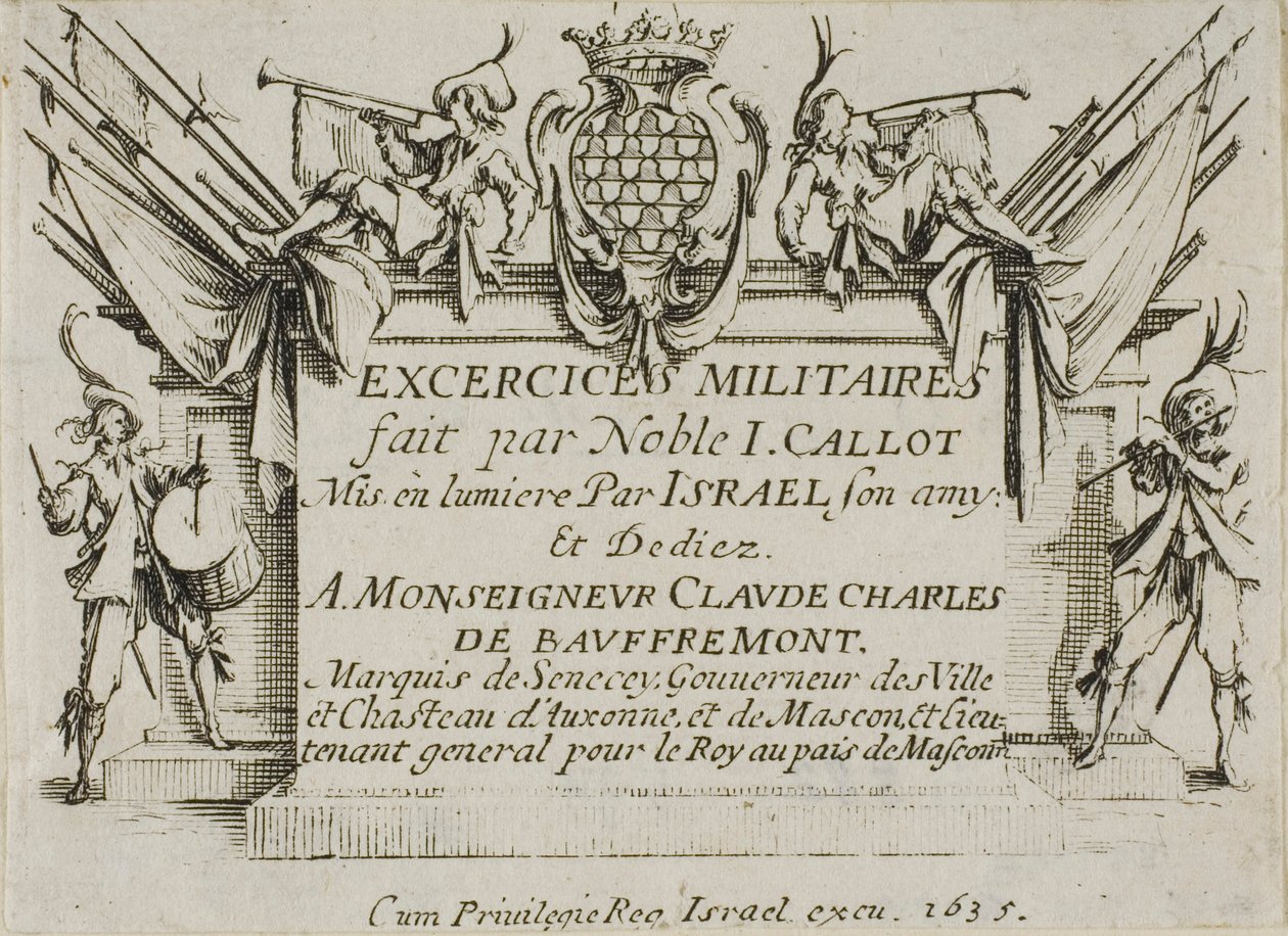 Frontespizio, da Gli esercizi militari da Jacques Callot