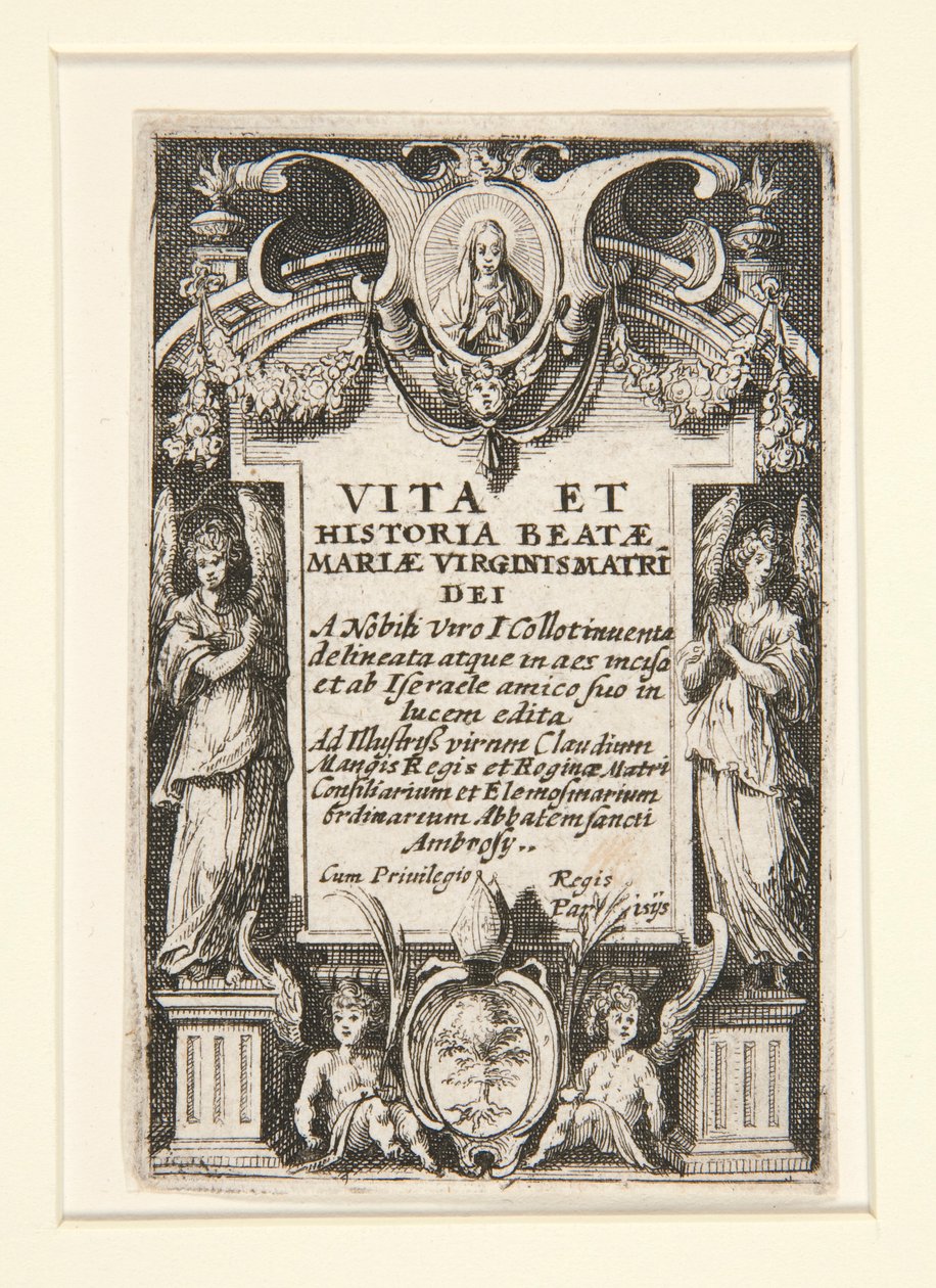 Frontespizio, n. 1 da La vita della Vergine da Jacques Callot