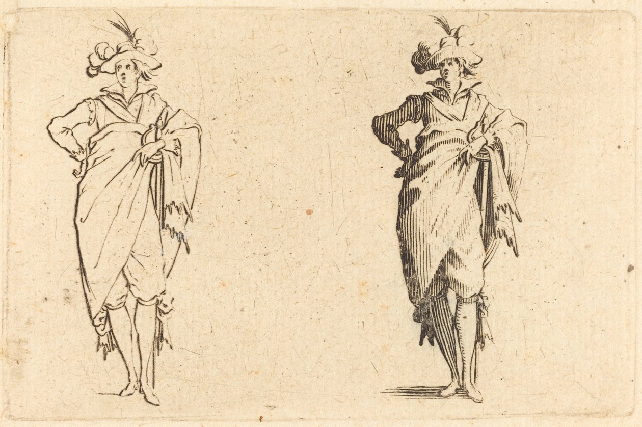 Gentiluomo Visto di Fronte con Mano sul Fianco da Jacques Callot