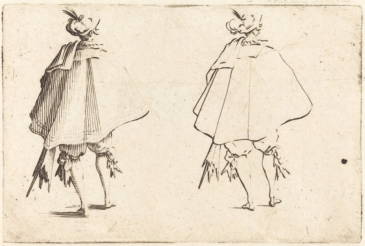Gentiluomo in grande mantello, visto da dietro da Jacques Callot