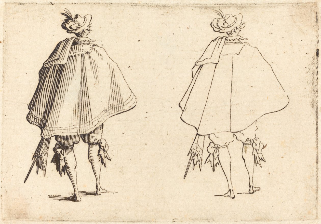 Gentiluomo in grande mantello, visto da dietro da Jacques Callot