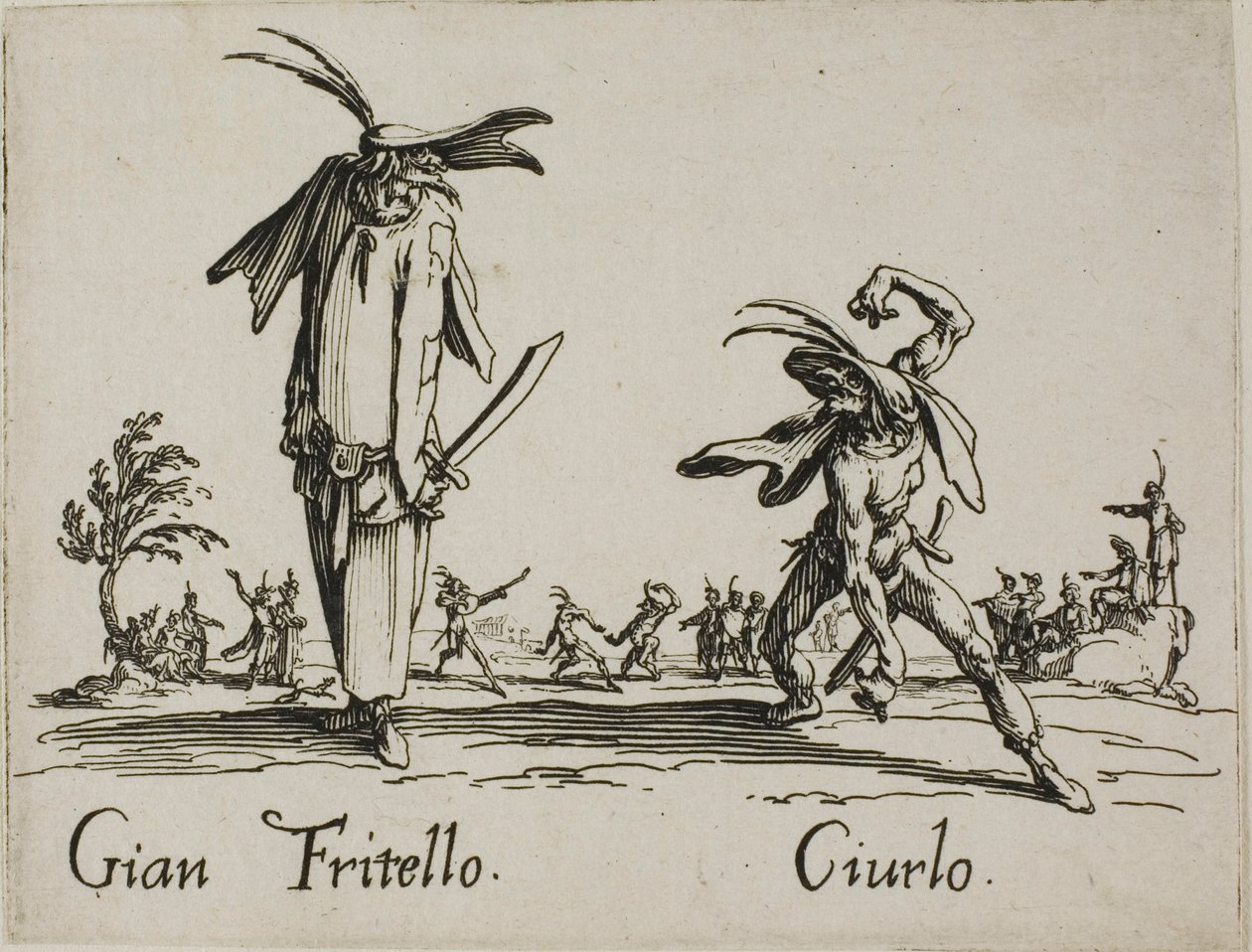 Gian Fritello - Ciurlo, plate 7 from Balli di Sfessania da Jacques Callot