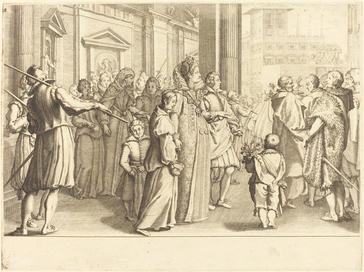 Granduchessa alla Processione delle Giovani Ragazze da Jacques Callot