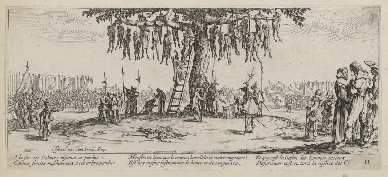 Allestimento, foglio 11 della serie “I grigi della guerra” da Jacques Callot