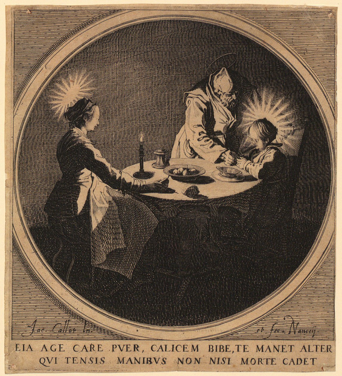 Sacra Famiglia a tavola da Jacques Callot
