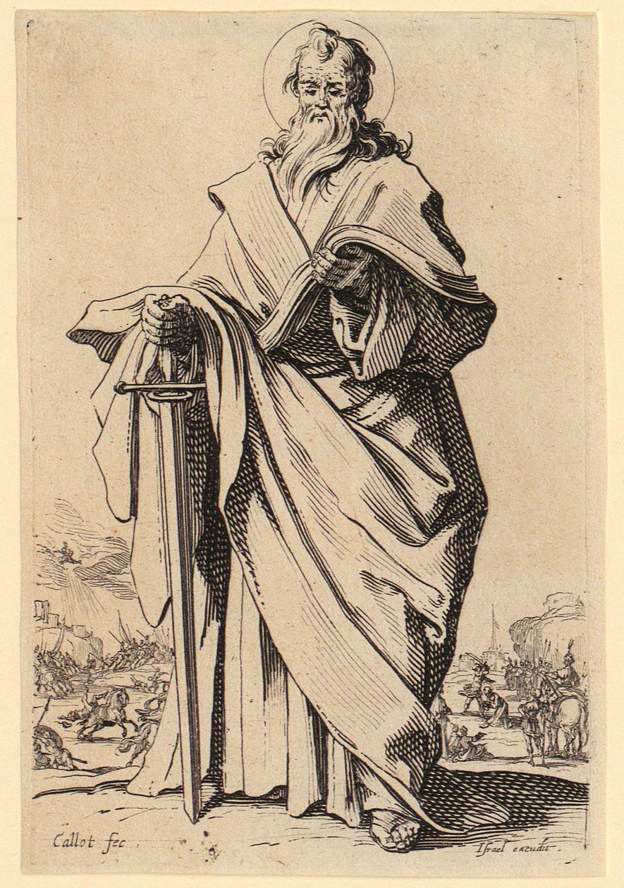 La Vergine Maria, tavola 3 della serie "Gesù, i dodici apostoli e Maria" da Jacques Callot