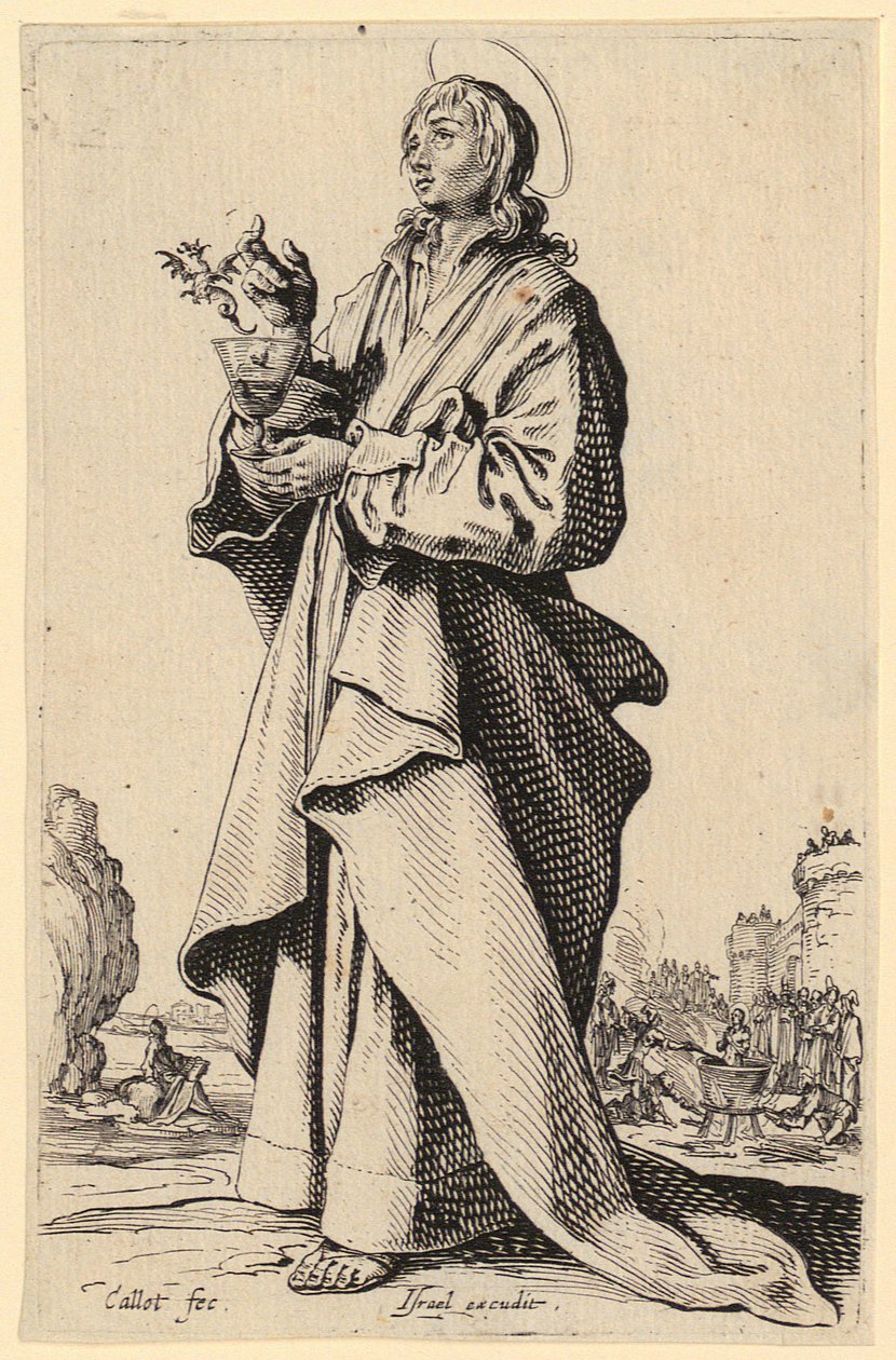 San Giovanni Evangelista, foglio 8 della serie "Gesù, i dodici apostoli e Maria" da Jacques Callot