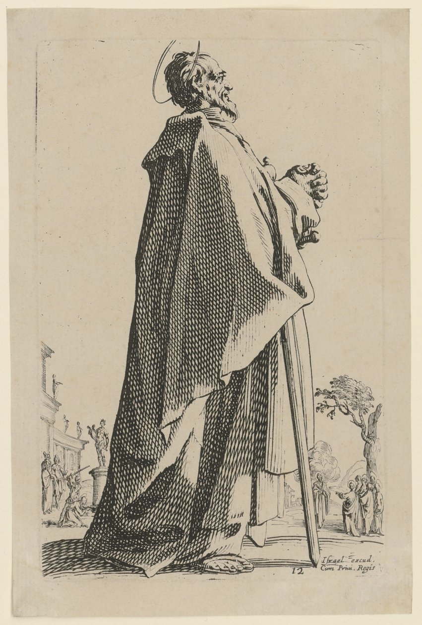 San Matteo, foglio 15 della serie "Gesù, i dodici apostoli e Maria" da Jacques Callot