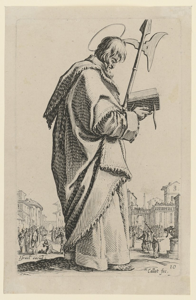 San Mattia, foglio 13 della serie "Gesù, i dodici apostoli e Maria" da Jacques Callot