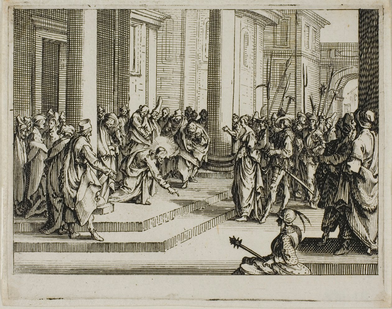 Gesù e la donna adultera, dal Nuovo Testamento da Jacques Callot