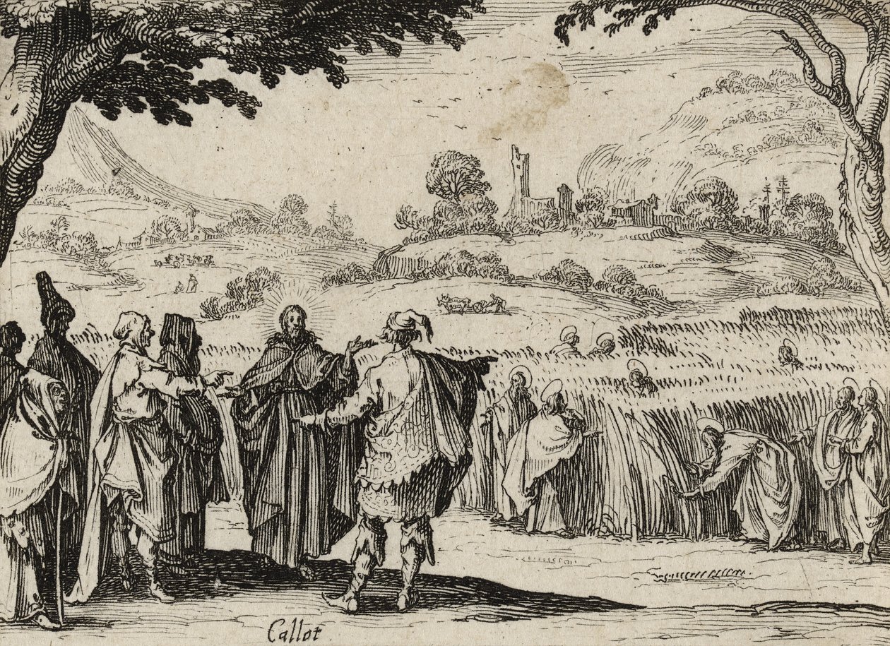 Gesù e i farisei, 1635 da Jacques Callot