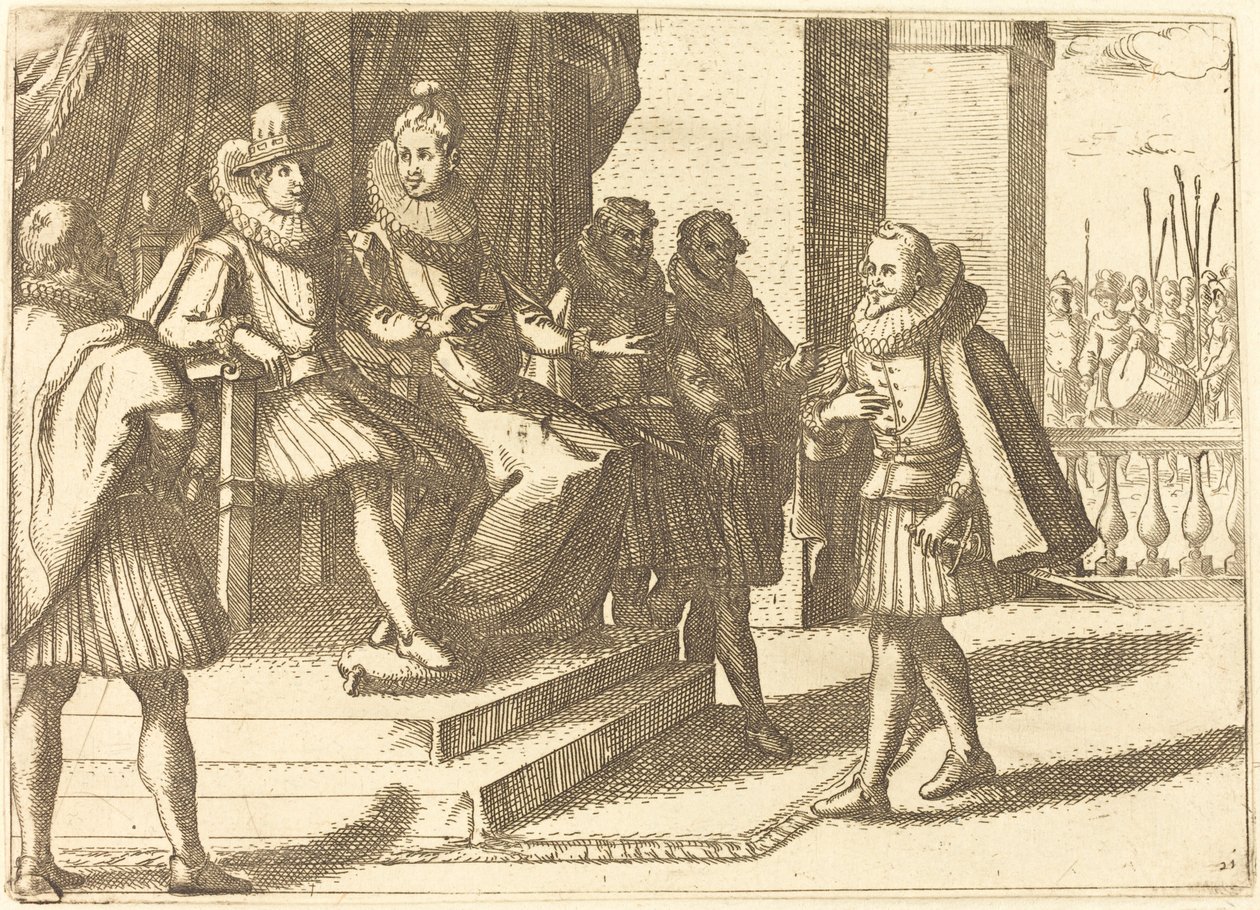 Re e regina in consultazione sui turchi da Jacques Callot