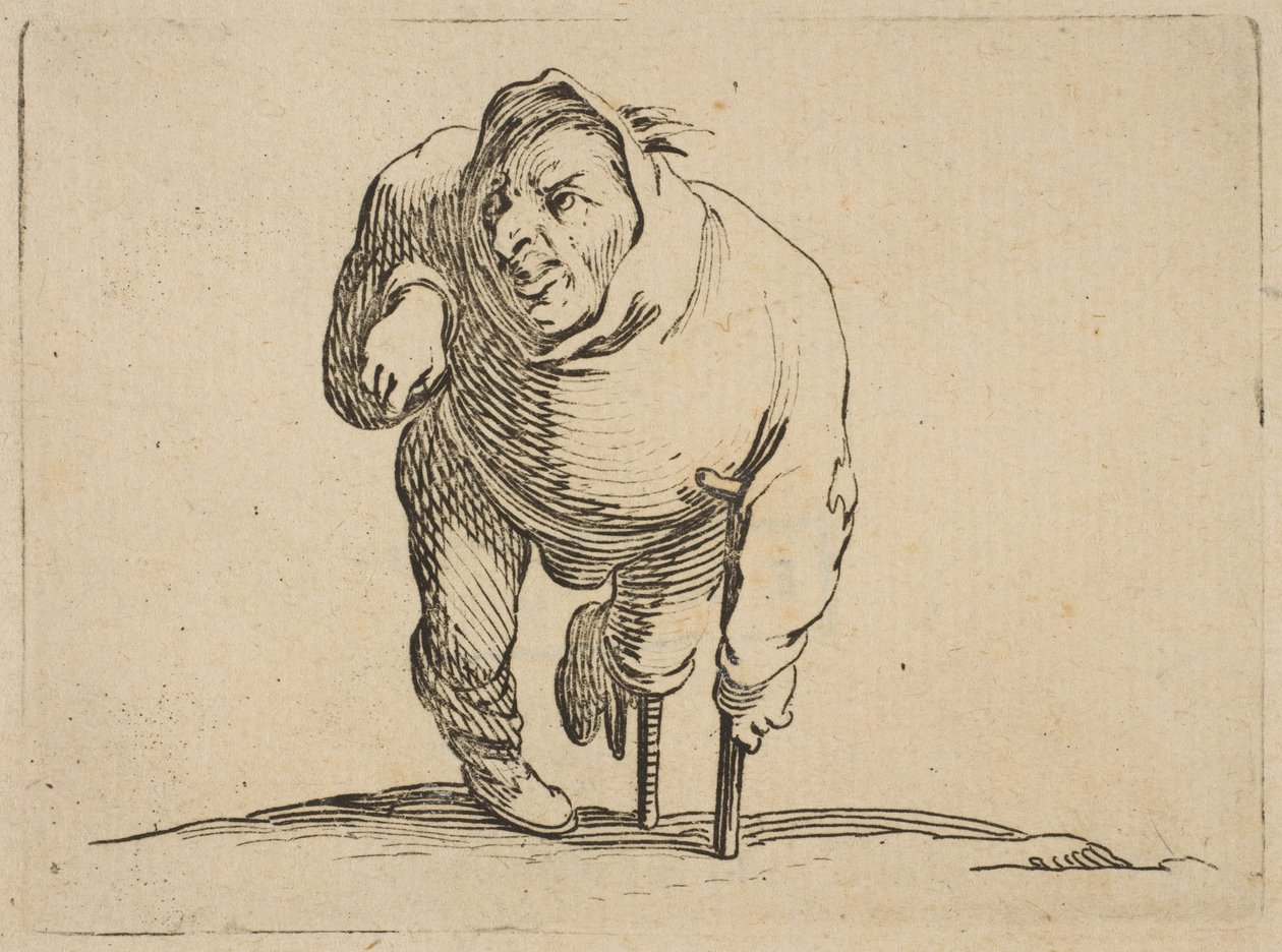 LEstropié a la Béquille et a La Jambe de Bois, 1616-22 da Jacques Callot