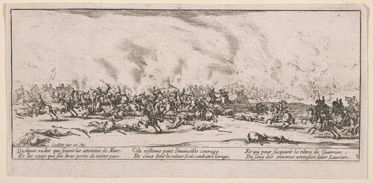 La battaglia, illustrazione da Le grandi miserie della guerra da Jacques Callot
