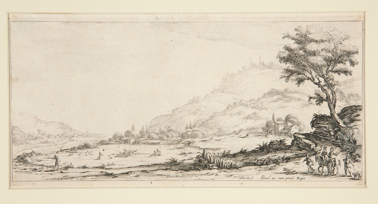 La caccia agli uccelli, da Paesaggi per Giovanni de Medici da Jacques Callot