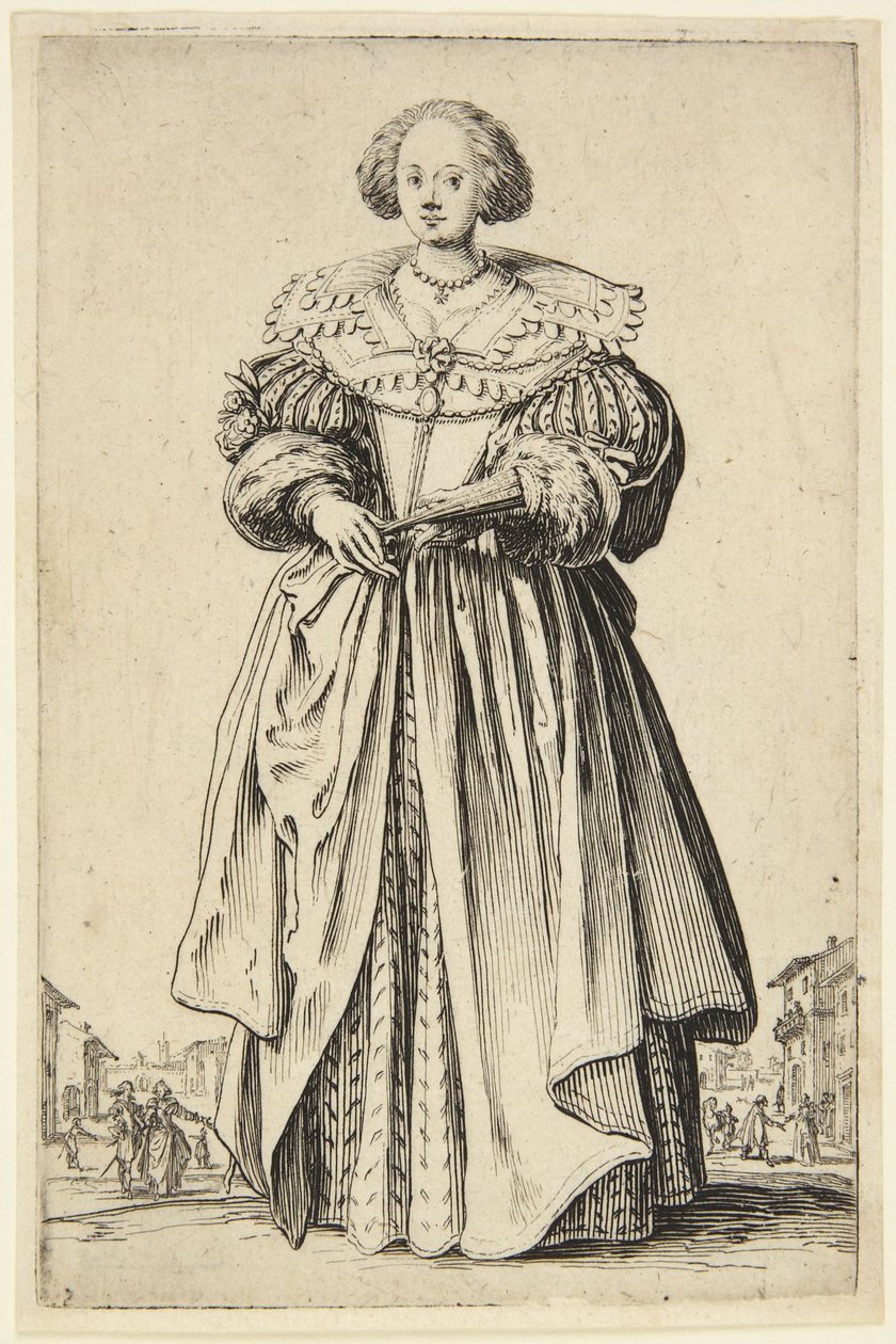 Dama con ventaglio da Jacques Callot