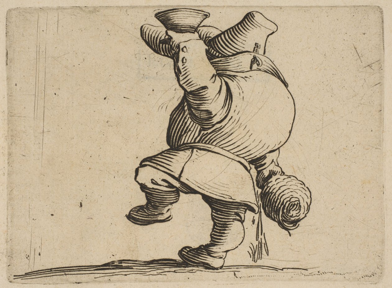 Il bevitore visto da dietro, da Varie Figure Gobbi, suite da Jacques Callot