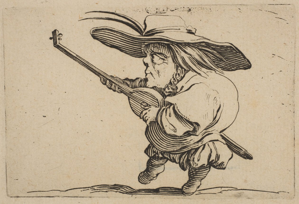 Il Suonatore di Liuto, da Varie Figure Gobbi da Jacques Callot