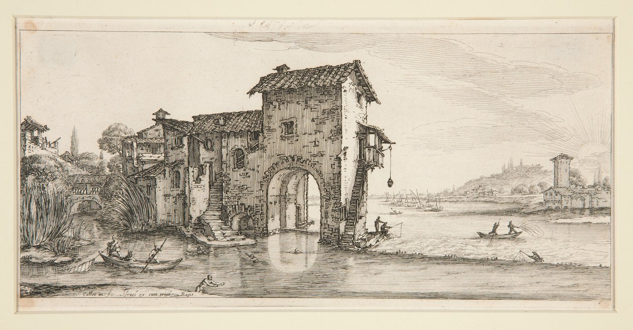 Il mulino ad acqua, da Paesaggi per Giovanni de Medici da Jacques Callot