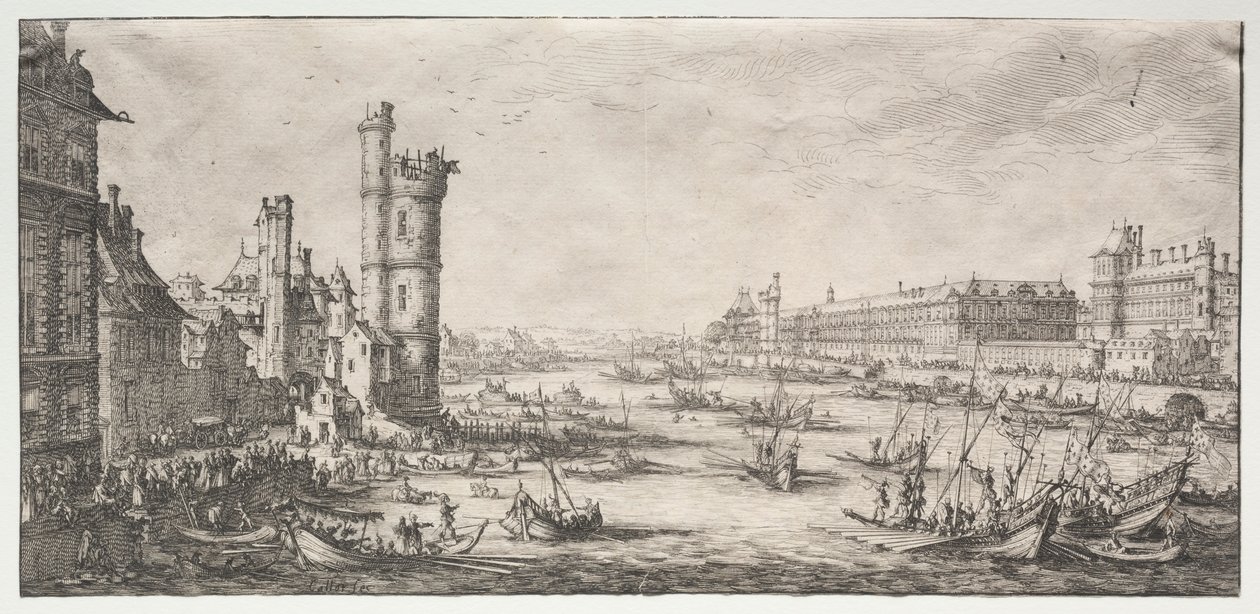 Le due grandi vedute di Parigi: Veduta del Louvre, 1628-1630 da Jacques Callot