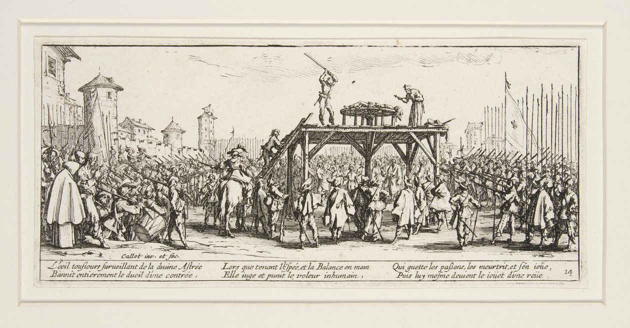 Les grandes misères de la guerre: No. 14 - La ruota da Jacques Callot