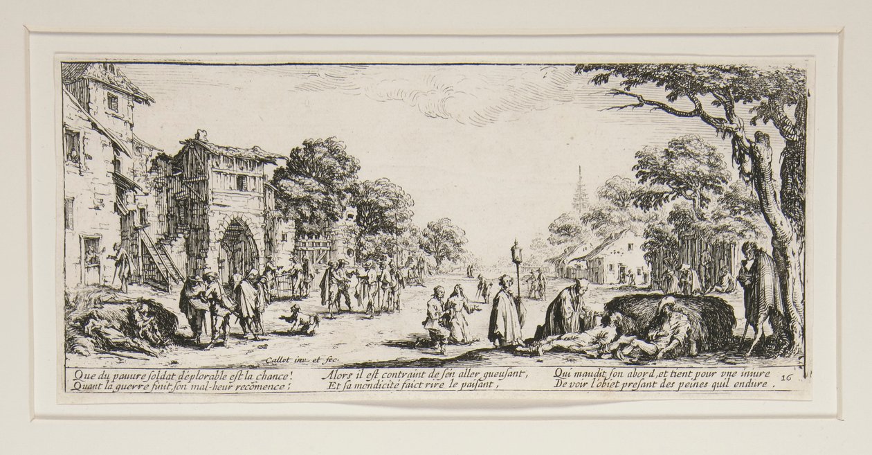 Le grandi miserie della guerra: No. 16 - I morenti sul bordo delle strade da Jacques Callot