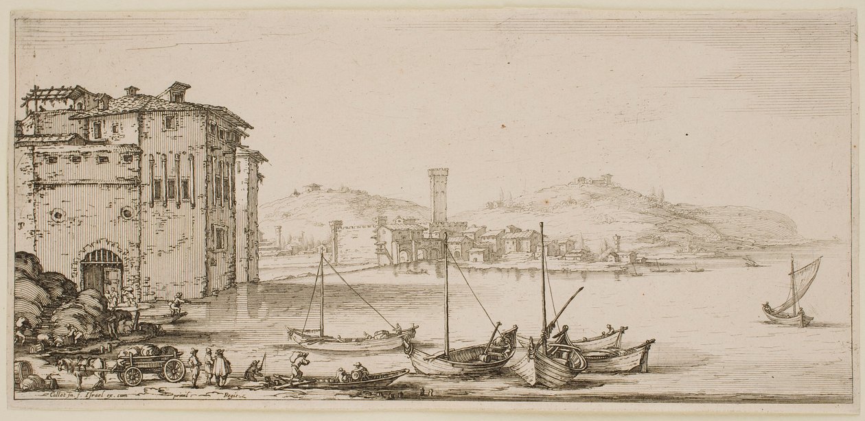 Caricamento delle merci, dalla serie «I paesaggi di Firenze» da Jacques Callot