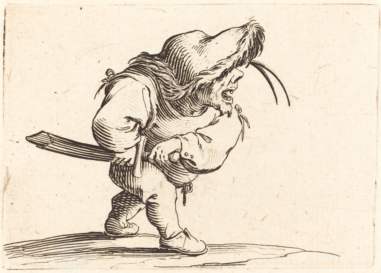 Uomo che si prepara a sguainare la spada, c. 1622 da Jacques Callot