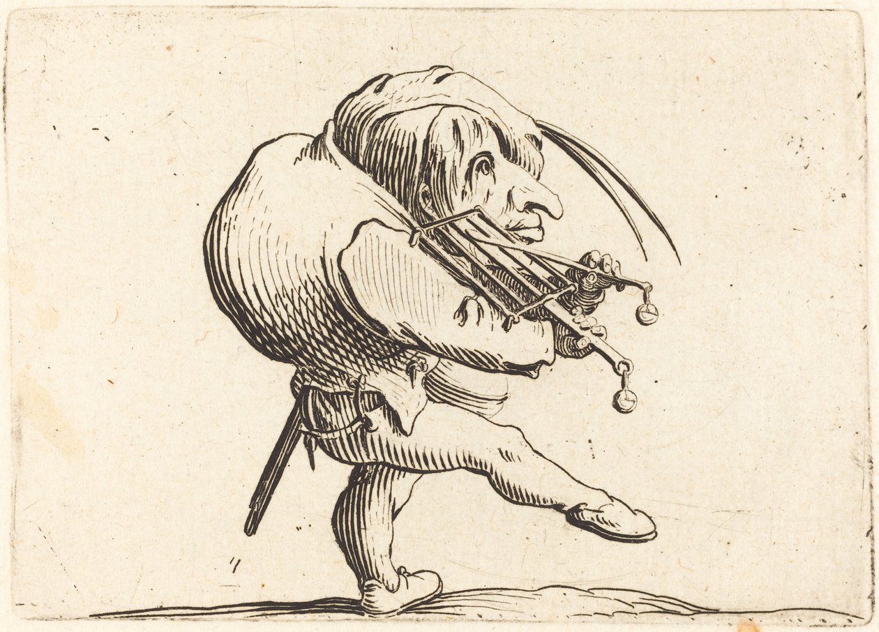 Uomo che raschia una griglia da Jacques Callot