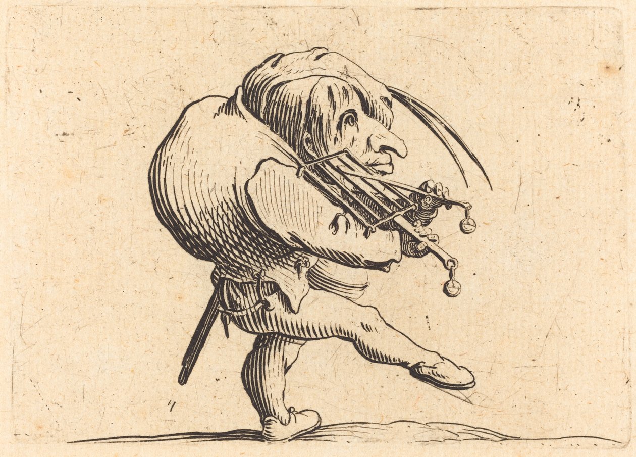 Uomo che raschia una griglia da Jacques Callot