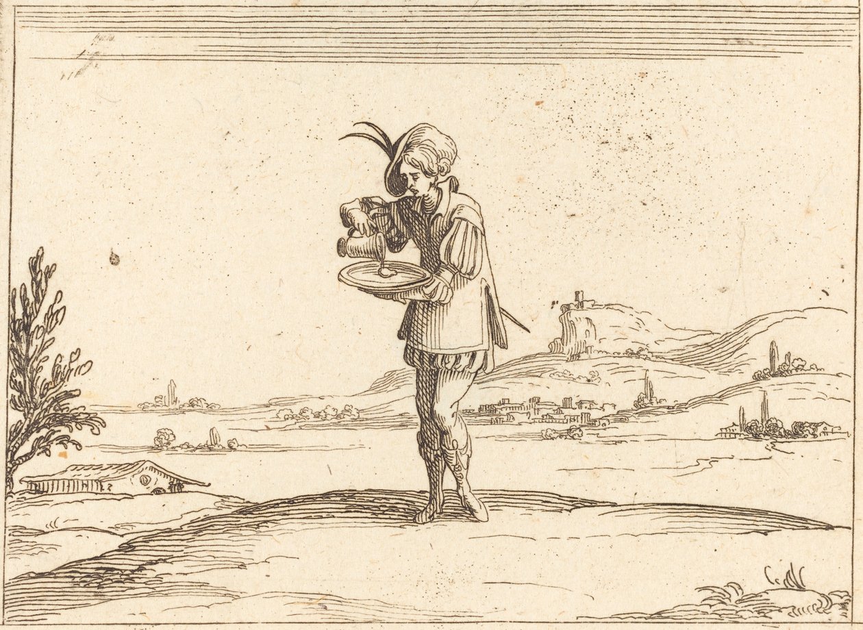 Uomo che lava una perla da Jacques Callot