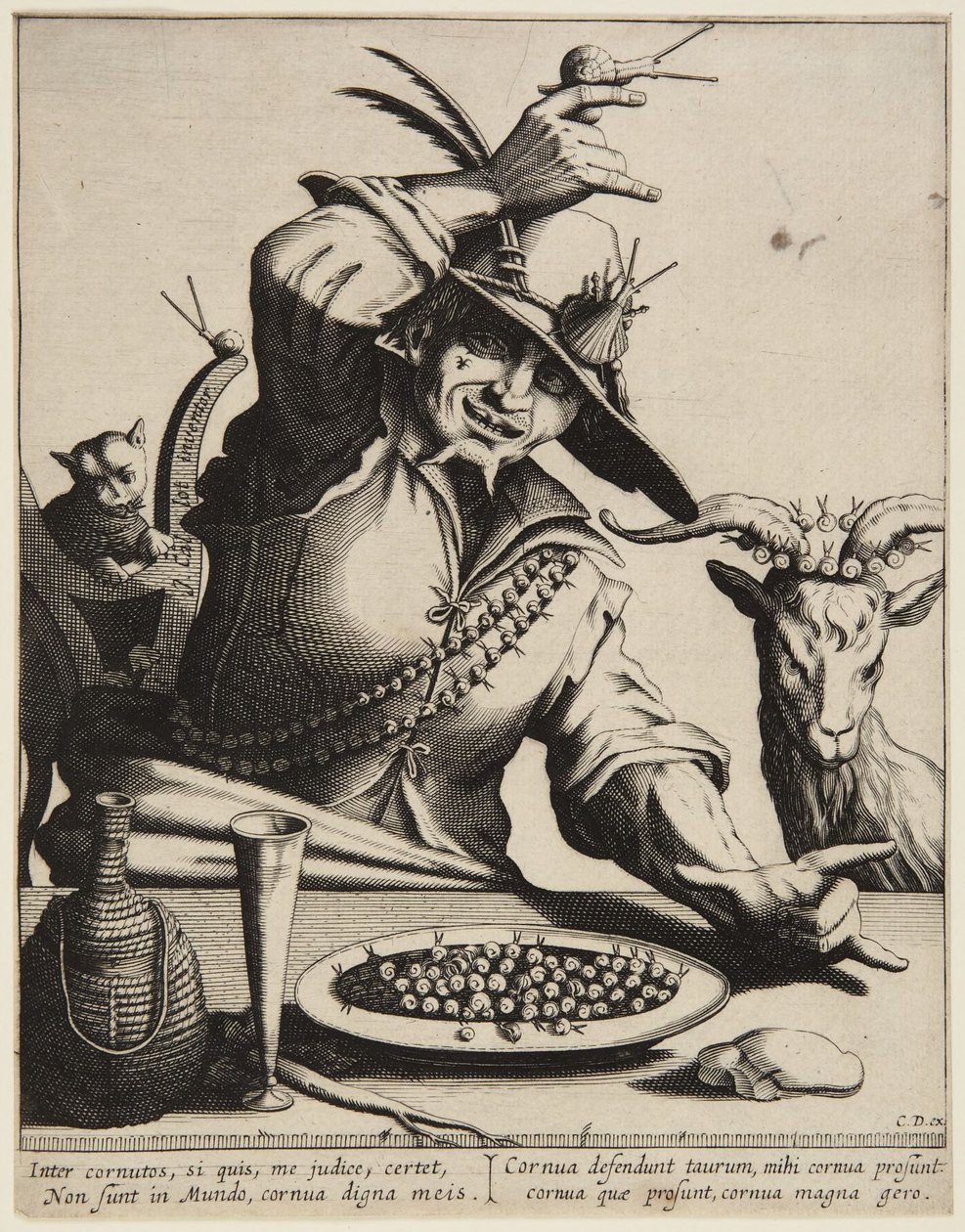 Uomo con lumache da Jacques Callot