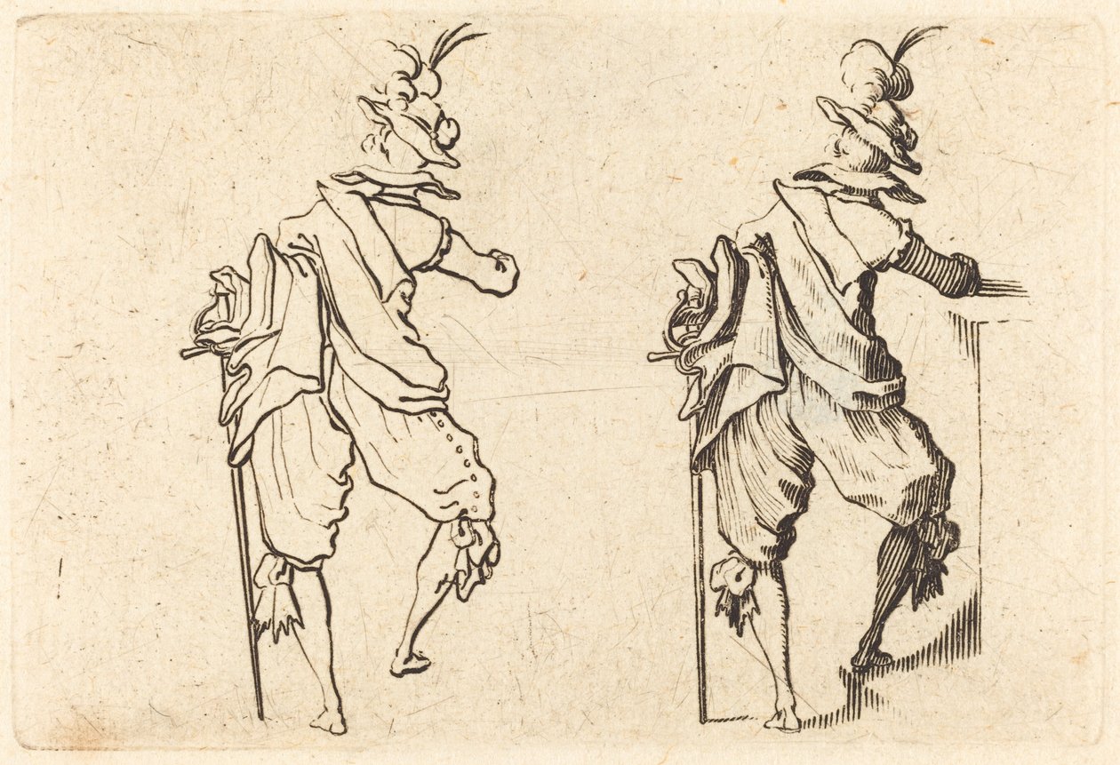 Uomo con spada da Jacques Callot