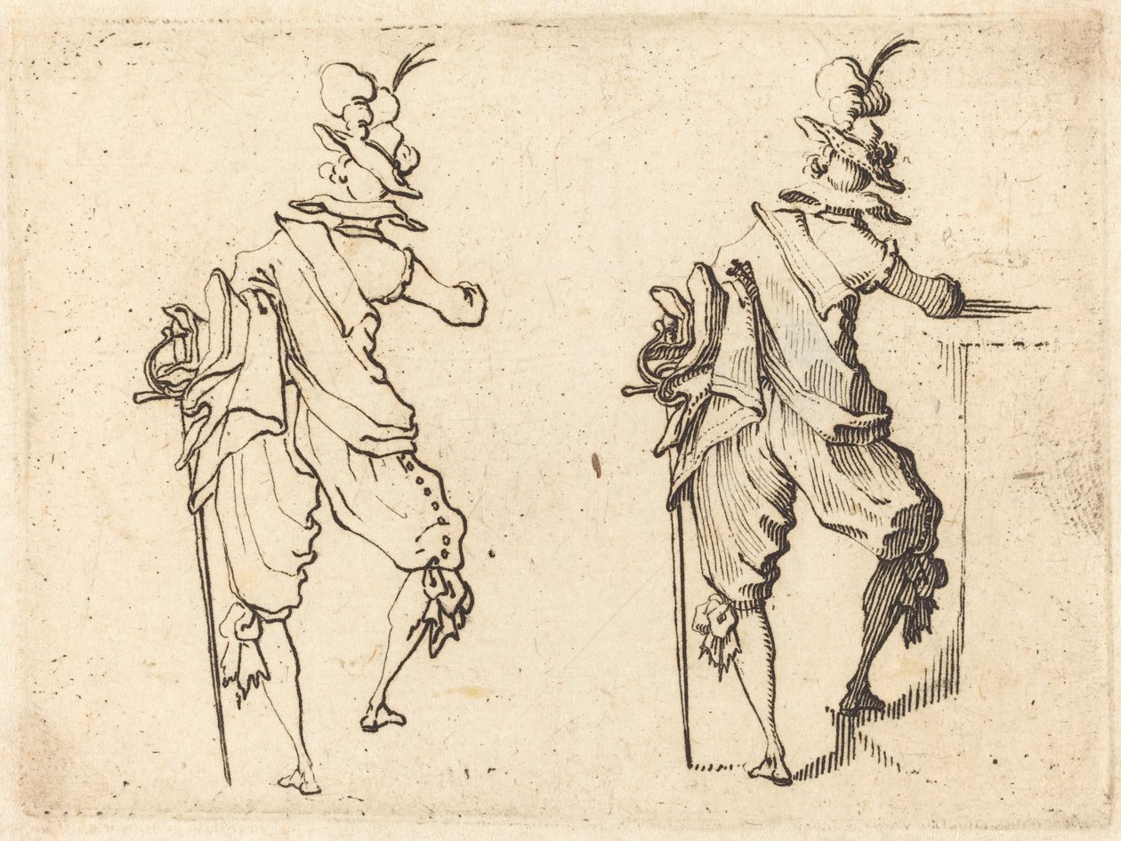 Uomo con spada da Jacques Callot