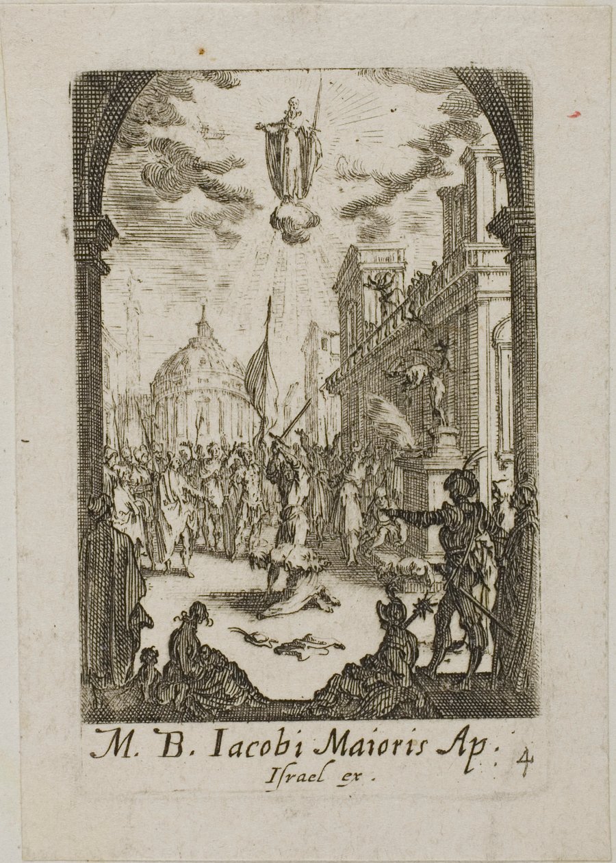 Martirio di San Giacomo Maggiore, quarta tavola da I martiri degli Apostoli da Jacques Callot
