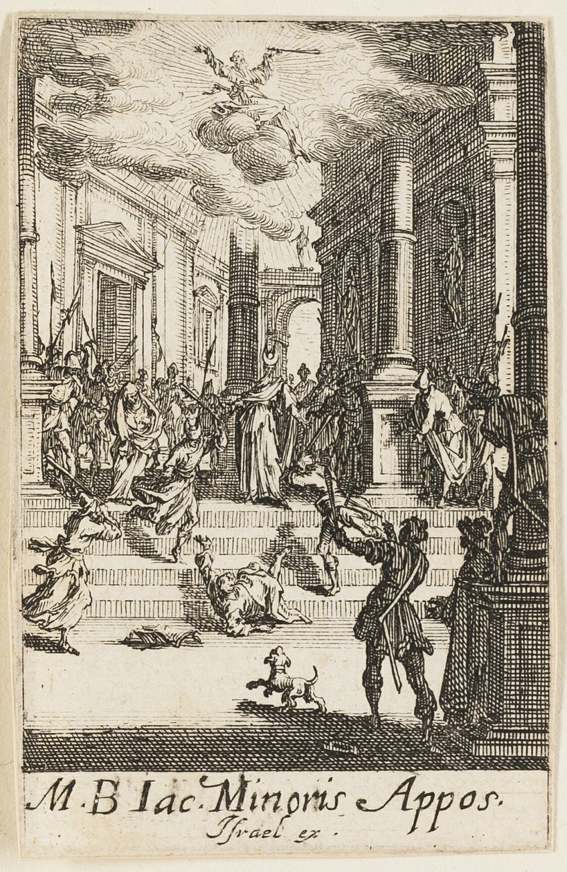 Martirio di san Giovanni, il Minore, tavola sette da I martiri degli apostoli da Jacques Callot