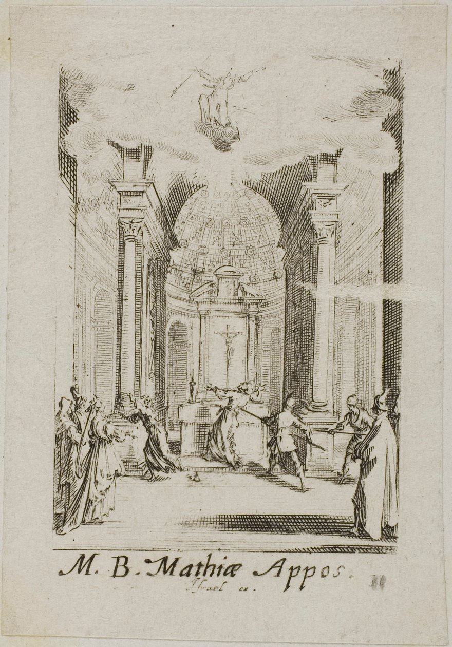 Martirio di san Mattia, tavola undici da I martiri degli apostoli da Jacques Callot