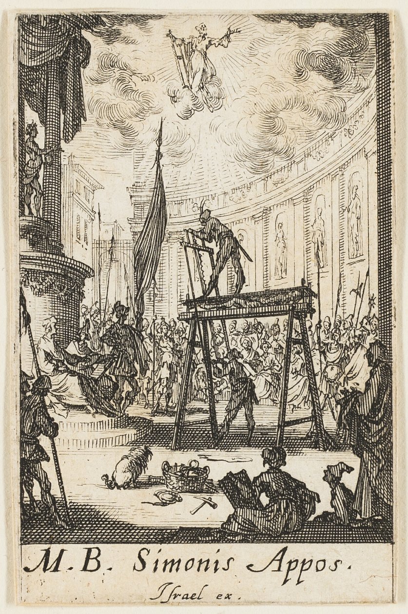 Martirio di San Simone, tavola dieci da I martiri degli Apostoli da Jacques Callot