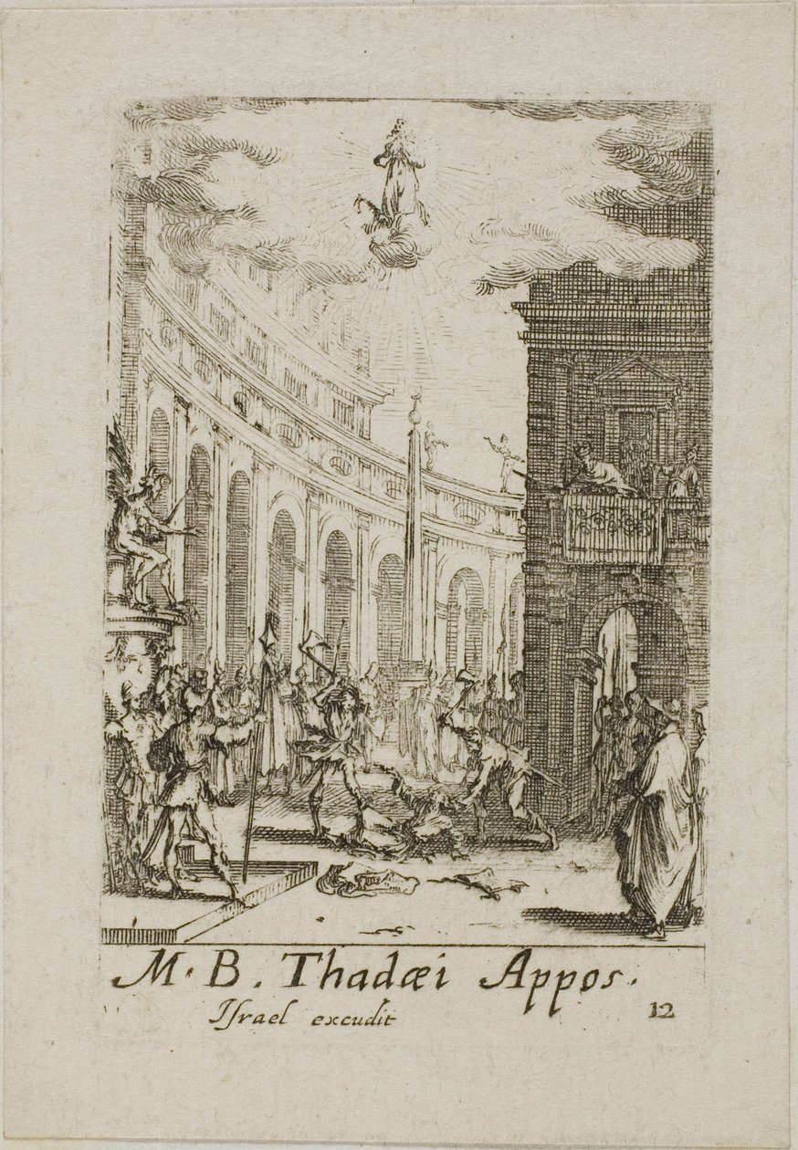 Martirio di San Taddeo, tavola dodici da I martiri degli Apostoli da Jacques Callot