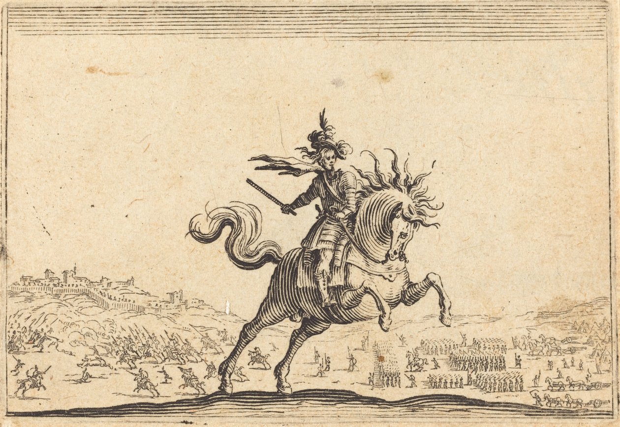 Comandante militare a cavallo, c. 1622 da Jacques Callot