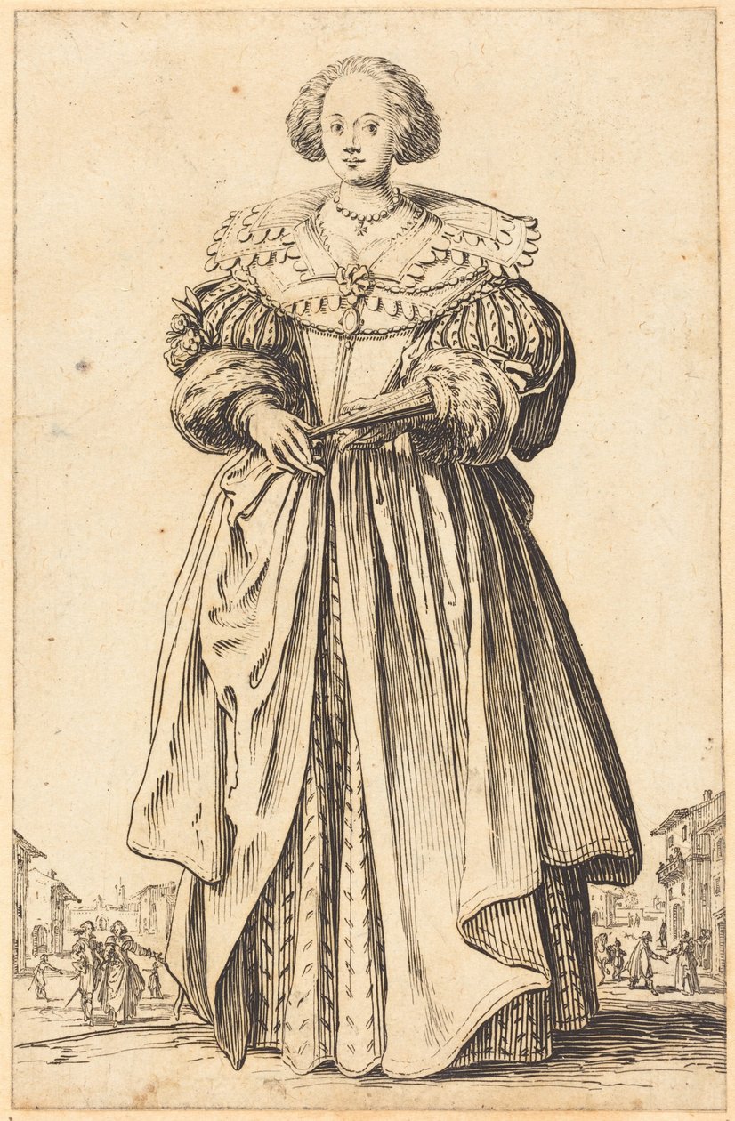Nobile donna con ventaglio da Jacques Callot