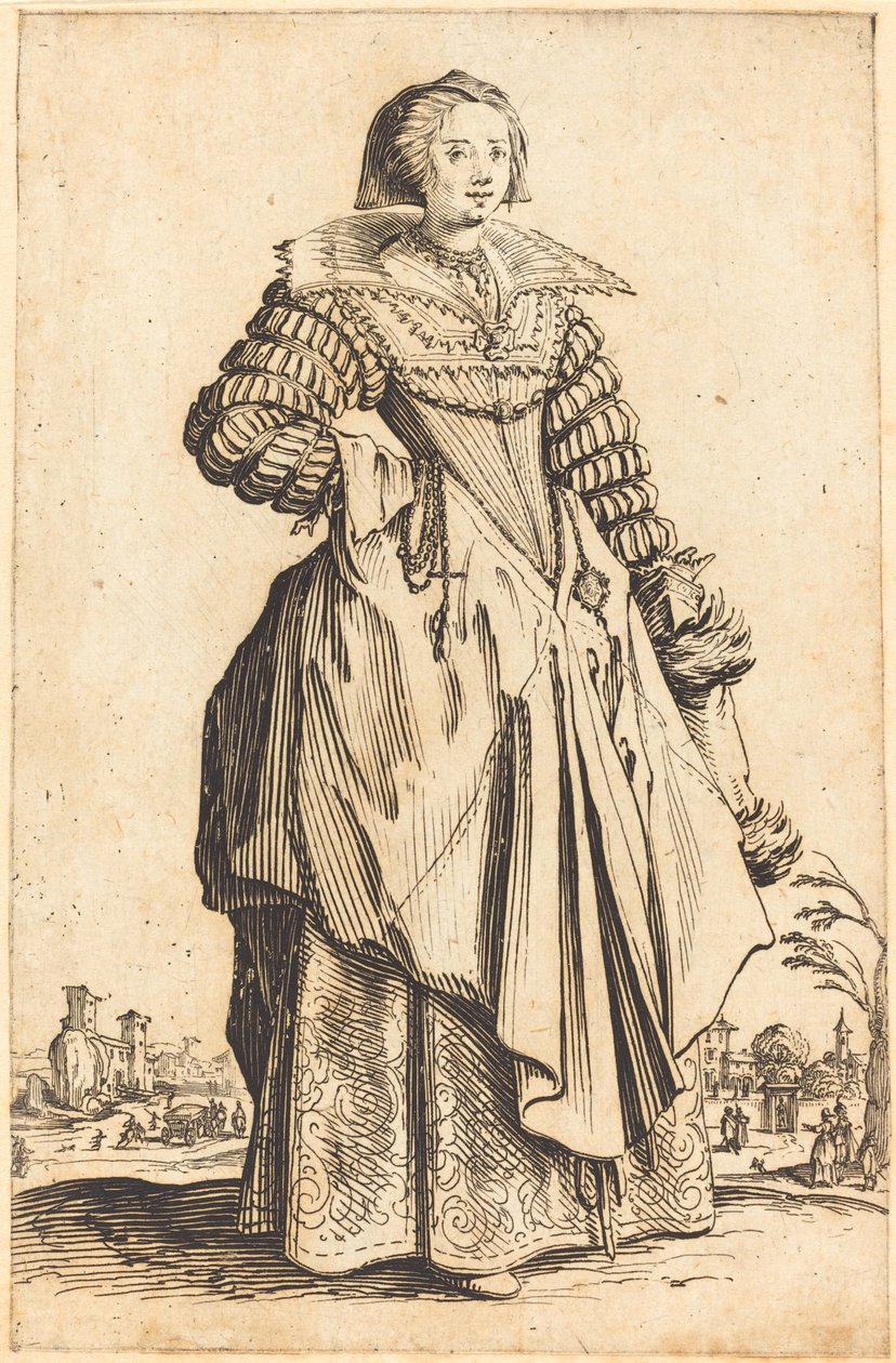Nobile donna con grande colletto da Jacques Callot