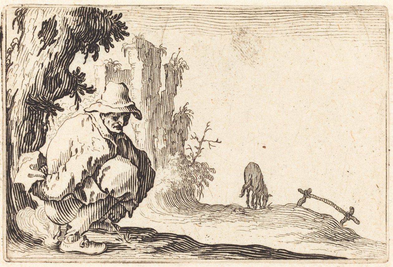 Contadino che defeca da Jacques Callot