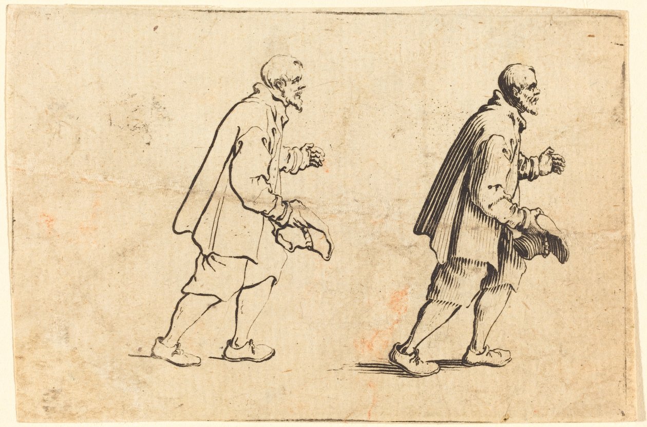 Contadino con Cappello in Mano da Jacques Callot