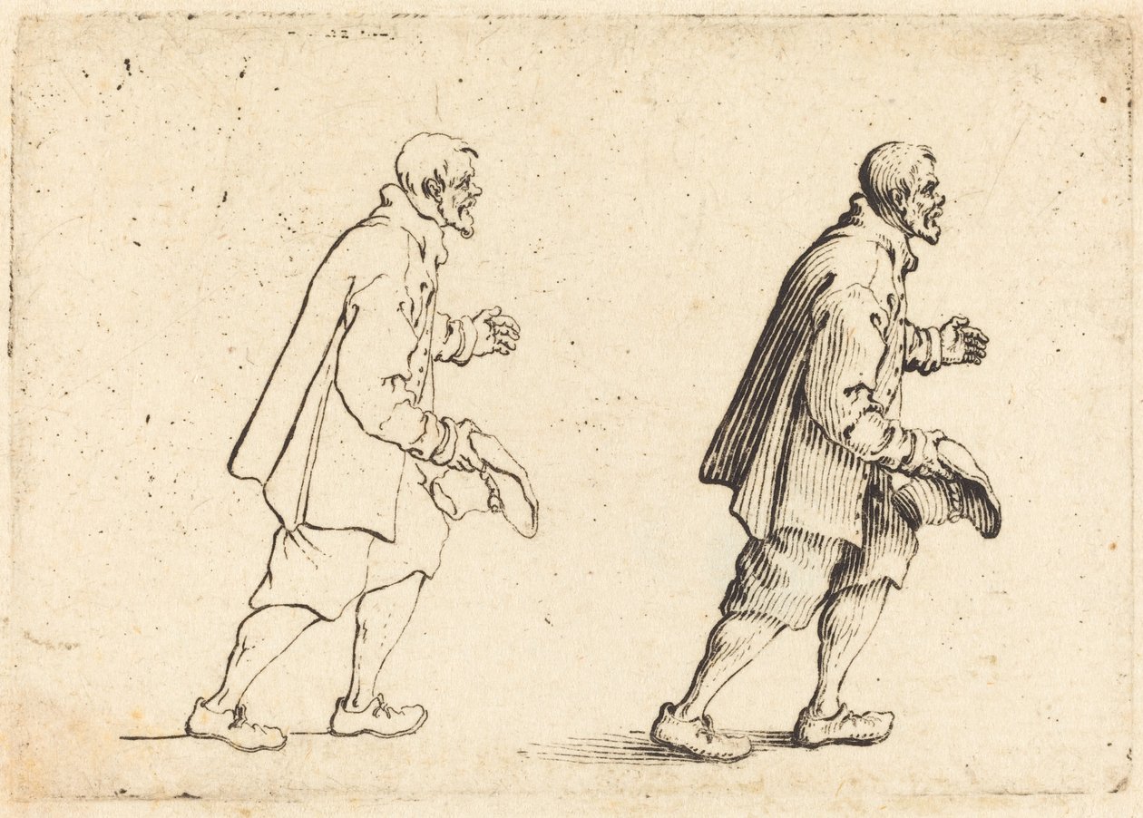 Contadino con cappello in mano da Jacques Callot
