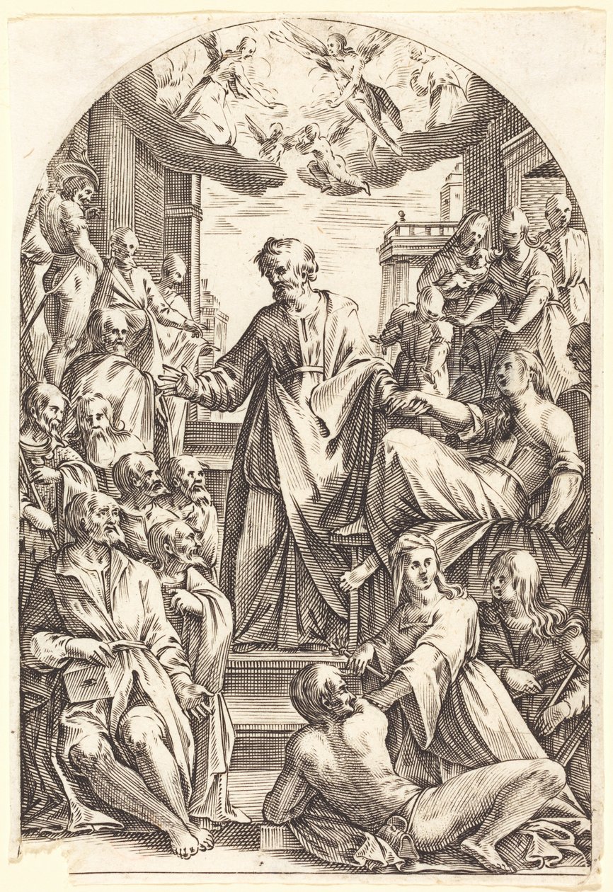 Pietro resuscita Tabita da Jacques Callot