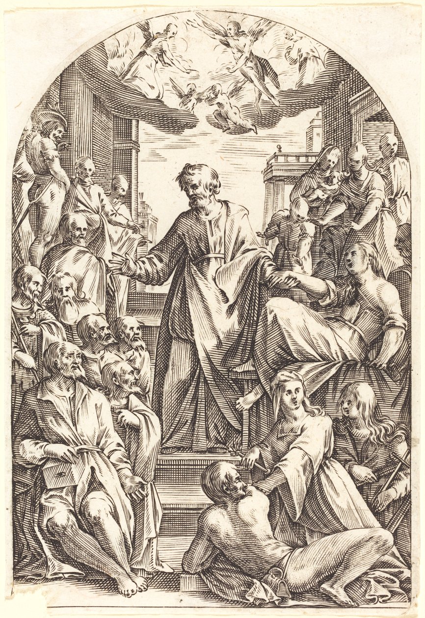 Pietro risuscita Tabita da Jacques Callot