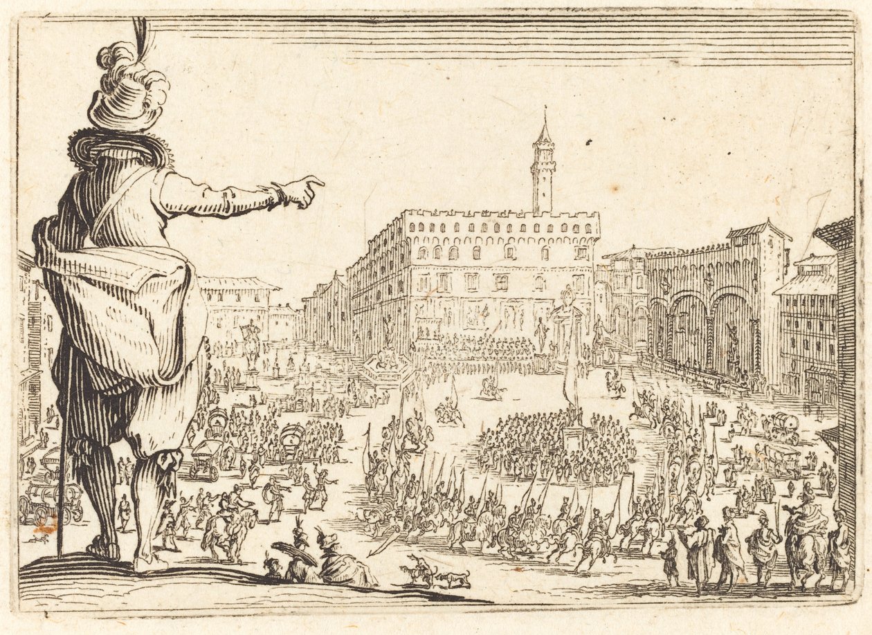 Piazza della Signoria, Firenze, c. 1622 da Jacques Callot