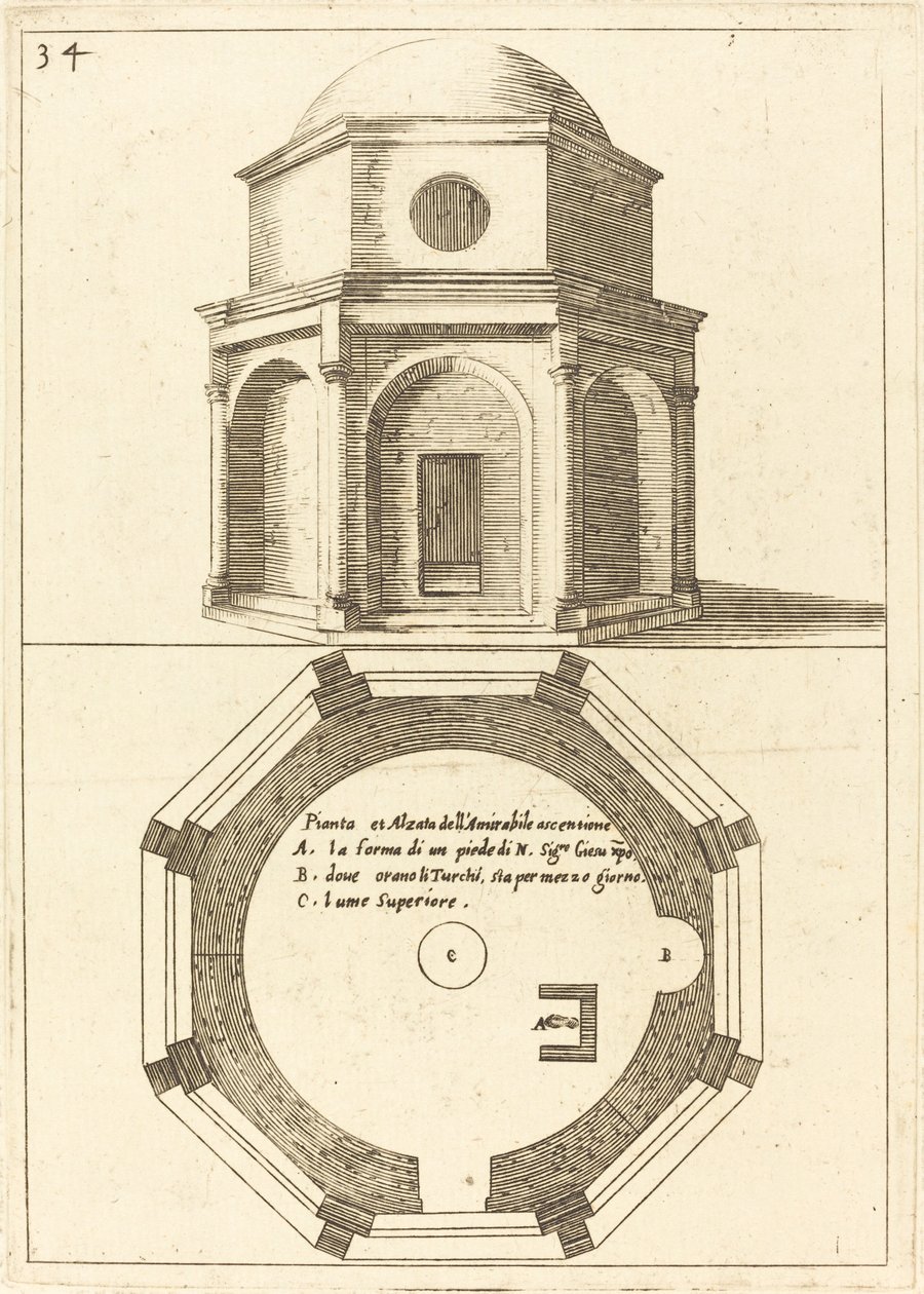 Piano ed elevazione della Chiesa dell