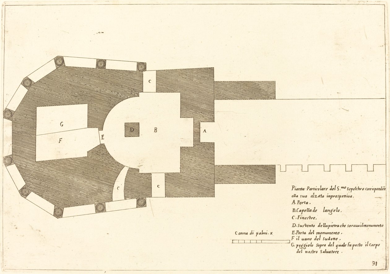 Piano della Chiesa del Santo Sepolcro da Jacques Callot